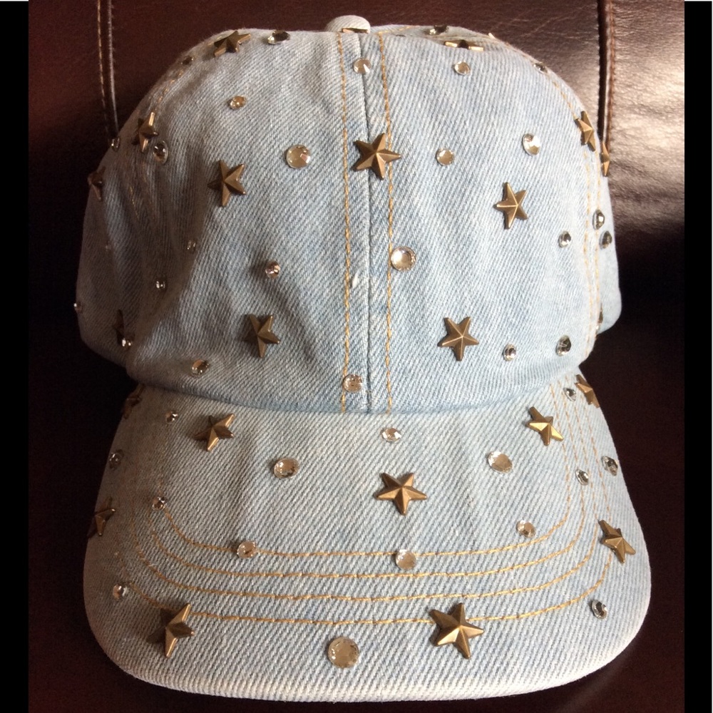A NEW BRONZE MINI STARS & BLING WASHED JEAN CAP